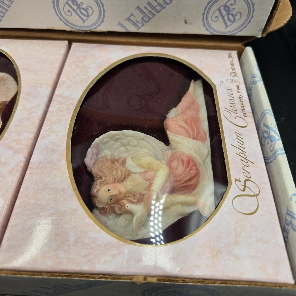Lot Of 9 Seraphim Classics Angel Ornament Roman Inc New Old Stock In Orig Boxes